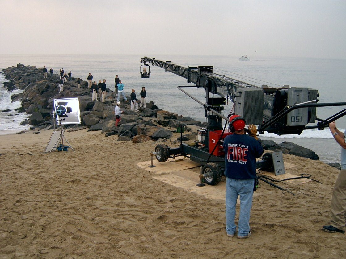 Film Camera Crane on a Film crew set