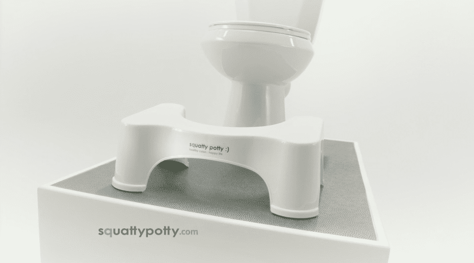Squatty Potty in front of toilet