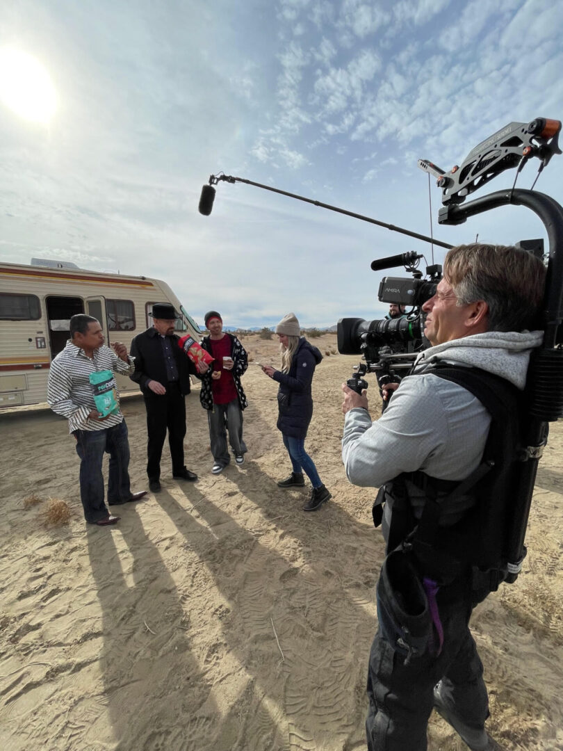 Doritos Superbowl commercial BTS with Breaking Bad's Brian Cranston and Aaron Paul.